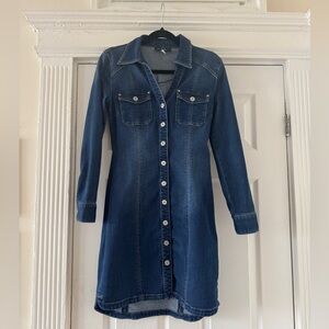 INC International Concepts Denim Long Sleeve Shirt Dress